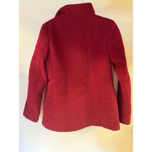 Gallery New York Women’s Jacket Size Medium Maroon/Red Classic Preppy Quilted - Picture 5 of 10